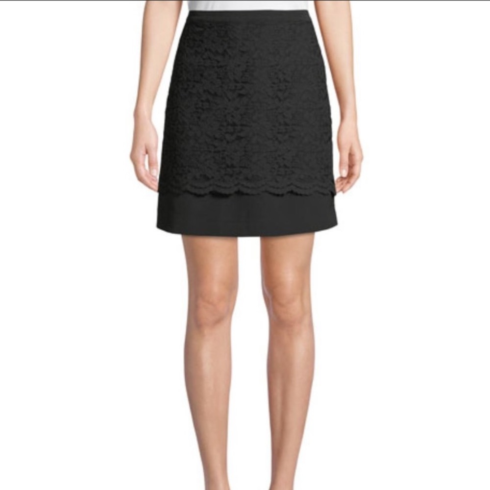 Nicole Miller black skirt with lace overlay